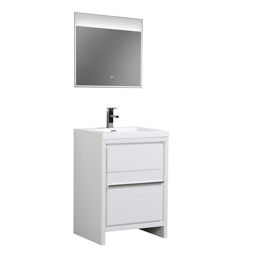 Aquamoon Granada 30 White Free Standing Modern Bathroom Vanity Set