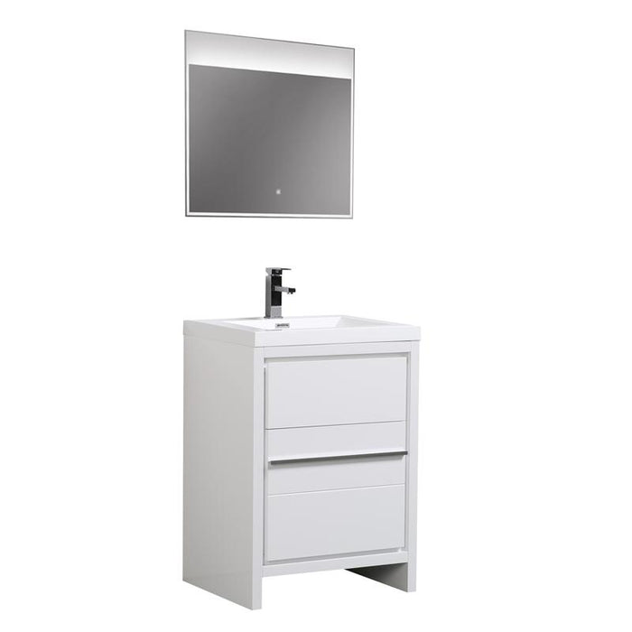 Aquamoon Granada 30 White Free Standing Modern Bathroom Vanity Set
