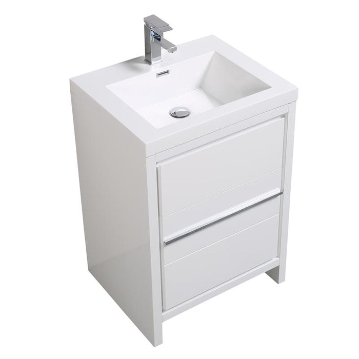 Aquamoon Granada 30 White Free Standing Modern Bathroom Vanity Set