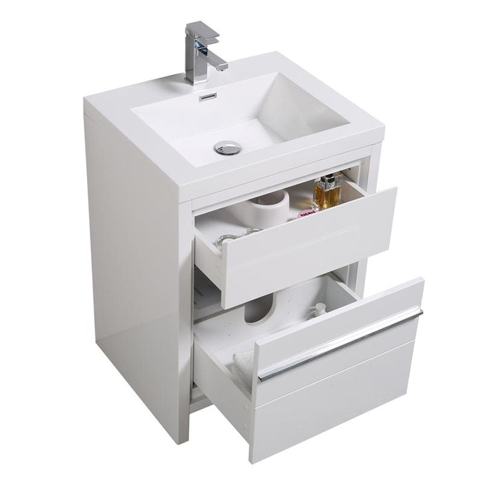Aquamoon Granada 30 White Free Standing Modern Bathroom Vanity Set