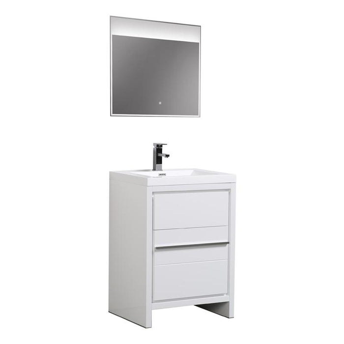 Aquamoon Granada 30 White Free Standing Modern Bathroom Vanity Set