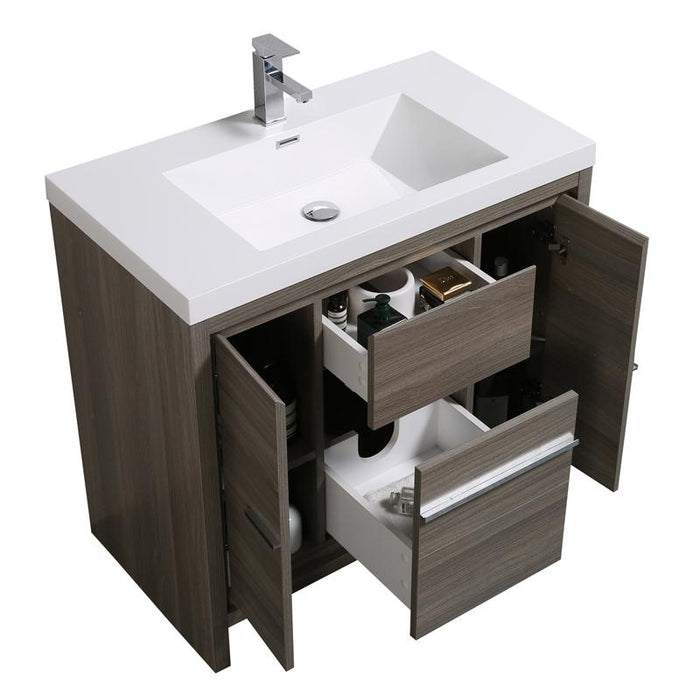 Aquamoon Granada 36 Maple Grey Free Standing Modern Bathroom Vanity Set