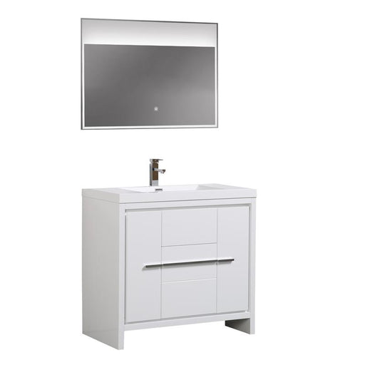 Aquamoon Granada 36 White Free Standing Modern Bathroom Vanity Set