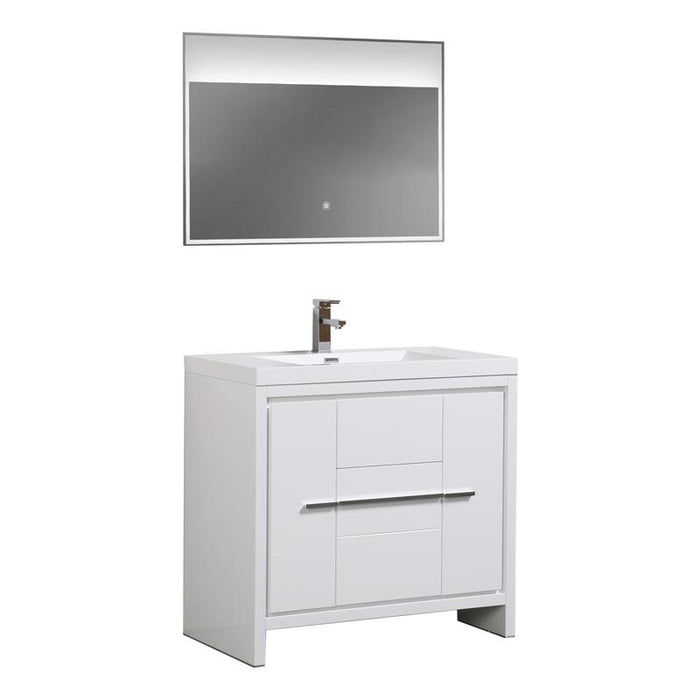 Aquamoon Granada 36 White Free Standing Modern Bathroom Vanity Set