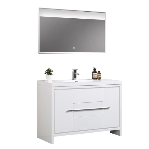 Aquamoon Granada 48 White Free Standing Modern Bathroom Vanity Set