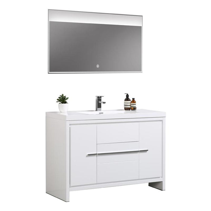 Aquamoon Granada 48 White Free Standing Modern Bathroom Vanity Set