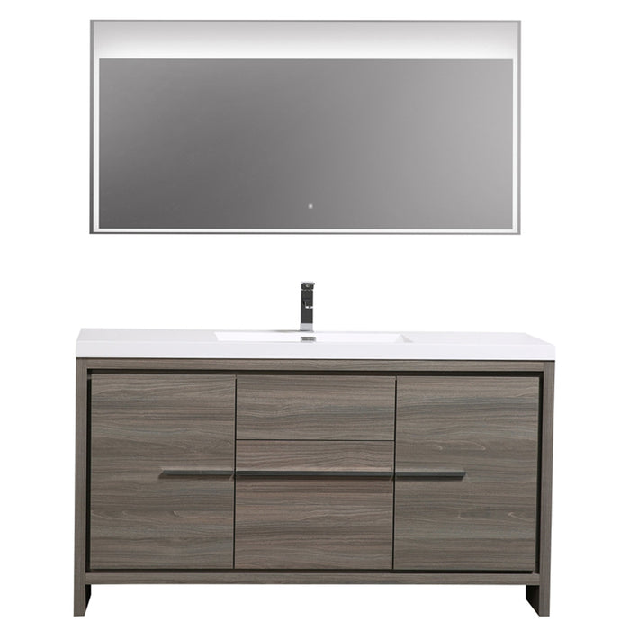 Aquamoon Granada 60 Maple Grey Free Standing Modern Bathroom Vanity Set