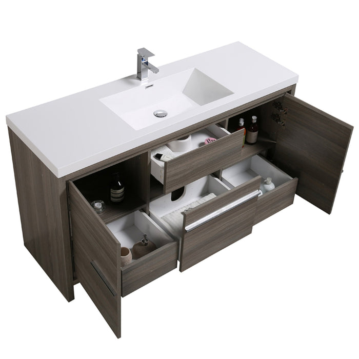 Aquamoon Granada 60 Maple Grey Free Standing Modern Bathroom Vanity Set