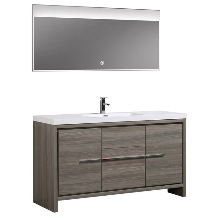 Aquamoon Granada 60 Maple Grey Free Standing Modern Bathroom Vanity Set