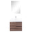 Aquamoon  Mallorca 24 Walnut Wall Mounted Modern Bathroom Vanity Set With Acrylic Sink