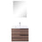 Aquamoon  Mallorca 24 Walnut Wall Mounted Modern Bathroom Vanity Set  With Glass Sink