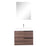Aquamoon  Mallorca 24 Walnut Wall Mounted Modern Bathroom Vanity Set  With Solid Surface Sink