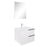 Aquamoon  Mallorca 24 White Wall Mounted Modern Bathroom Vanity Set  With Glass Sink