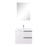 Aquamoon  Mallorca 24 White Wall Mounted Modern Bathroom Vanity Set  With Glass Sink