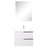 Aquamoon Mallorca 24 White Wall Mounted Modern Bathroom Vanity Set With Solid Surface Sink