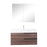 Aquamoon  Mallorca 31 Walnut Wall Mounted Modern Bathroom Vanity Set  With Acrylic Sink