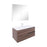 Aquamoon  Mallorca 31 Walnut Wall Mounted Modern Bathroom Vanity Set  With Glass Sink