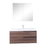 Aquamoon  Mallorca 31 Walnut Wall Mounted Modern Bathroom Vanity Set  With Glass Sink