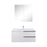 Aquamoon  Mallorca 31 White Wall Mounted Modern Bathroom Vanity Set  With Glass Sink