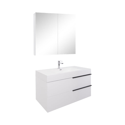 Aquamoon  Mallorca 31 White Wall Mounted Modern Bathroom Vanity Set  With Acrylic Sink