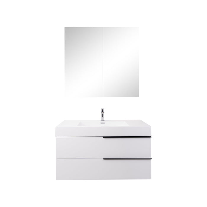 Aquamoon  Mallorca 31 White Wall Mounted Modern Bathroom Vanity Set  With Acrylic Sink