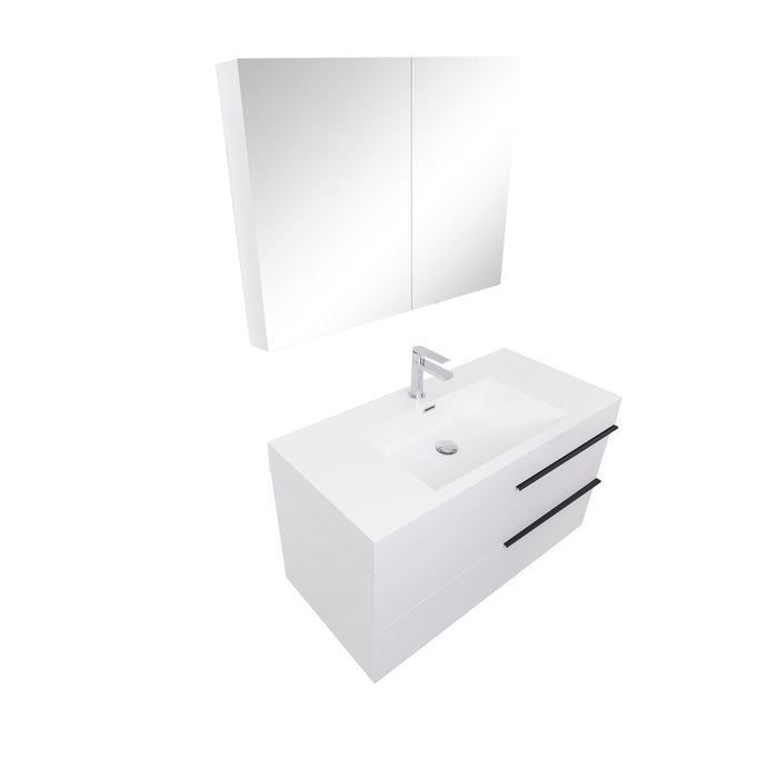 Aquamoon  Mallorca 31 White Wall Mounted Modern Bathroom Vanity Set  With Acrylic Sink