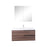 Aquamoon  Mallorca 36 Walnut Wall Mounted Modern Bathroom Vanity Set  With Glass Sink