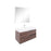 Aquamoon  Mallorca 39 Walnut Wall Mounted Modern Bathroom Vanity Set  With Acrylic Sink