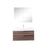 Aquamoon  Mallorca 39 Walnut Wall Mounted Modern Bathroom Vanity Set  With Acrylic Sink
