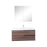 Aquamoon  Mallorca 39 Walnut Wall Mounted Modern Bathroom Vanity Set  With Glass Sink