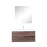 Aquamoon  Mallorca 39 Walnut Wall Mounted Modern Bathroom Vanity Set  With Solid Surface Sink