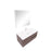 Aquamoon  Mallorca 39 Walnut Wall Mounted Modern Bathroom Vanity Set  With Solid Surface Sink