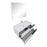 Aquamoon  Mallorca 39 White Wall Mounted Modern Bathroom Vanity Set  With Glass Sink