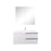 Aquamoon  Mallorca 39 White Wall Mounted Modern Bathroom Vanity Set  With Solid Surface Sink