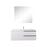 Aquamoon  Mallorca 48 White Wall Mounted Modern Bathroom Vanity Set  With Glass Sink