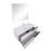 Aquamoon  Mallorca 48 White Wall Mounted Modern Bathroom Vanity Set  With Glass Sink