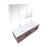 Aquamoon  Mallorca 63 Double Sink  Walnut Wall Mounted Modern Bathroom Vanity Set  With Glass Sink