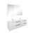 Aquamoon  Mallorca 63 Double Sink  White Wall Mounted Modern Bathroom Vanity Set  With Glass Sink