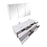Aquamoon  Mallorca 63 Double Sink  White Wall Mounted Modern Bathroom Vanity Set  With Glass Sink