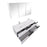 Aquamoon  Mallorca 63 Double Sink  White Wall Mounted Modern Bathroom Vanity Set  With Solid Surface Sink