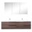 Aquamoon  Mallorca 72 Double Sink  Walnut Wall Mounted Modern Bathroom Vanity Set  With Solid Surface Sink