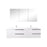 Aquamoon  Mallorca 72 Double Sink  White Wall Mounted Modern Bathroom Vanity Set  With Glass Sink