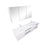 Aquamoon  Mallorca 72 Double Sink  White Wall Mounted Modern Bathroom Vanity Set  With Glass Sink