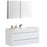 Aquamoon Maya 47 White Hg Wall Mounted Modern Bathroom Vanity Set