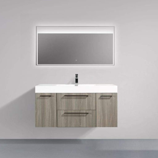 Aquamoon Maya Duo 47  Maple Grey Wall Mounted Modern Bathroom Vanity Set  Cabinet