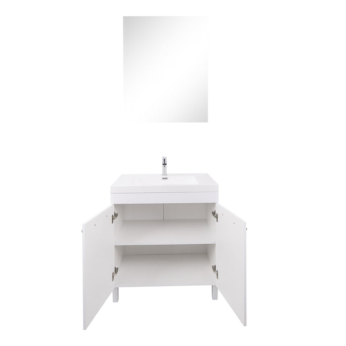 Aquamoon Ocean 24 White Free Standing Modern Bathroom Vanity Set