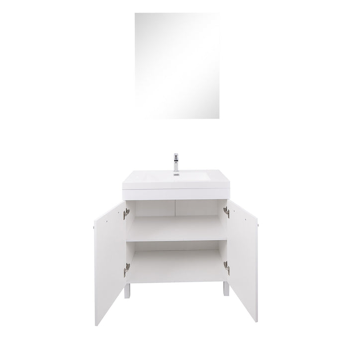 Aquamoon Ocean 31 White Free Standing Modern Bathroom Vanity Set