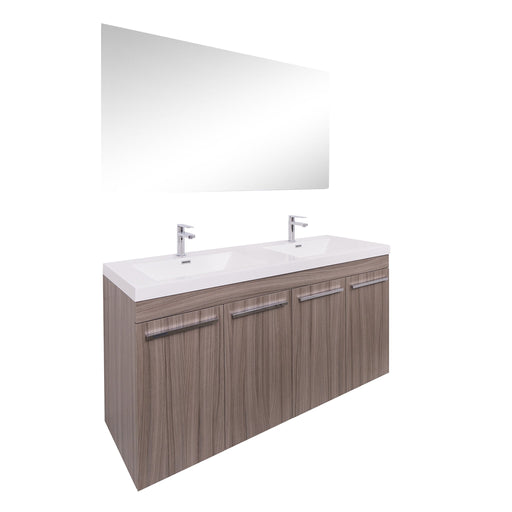Aquamoon Ocean 60 Double Sink Maple Grey Free Standing Modern Bathroom Vanity Set