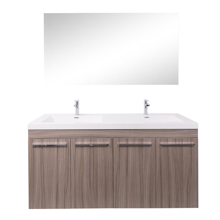 Aquamoon Ocean 60 Double Sink Maple Grey Free Standing Modern Bathroom Vanity Set