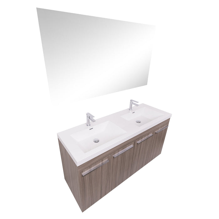 Aquamoon Ocean 60 Double Sink Maple Grey Free Standing Modern Bathroom Vanity Set